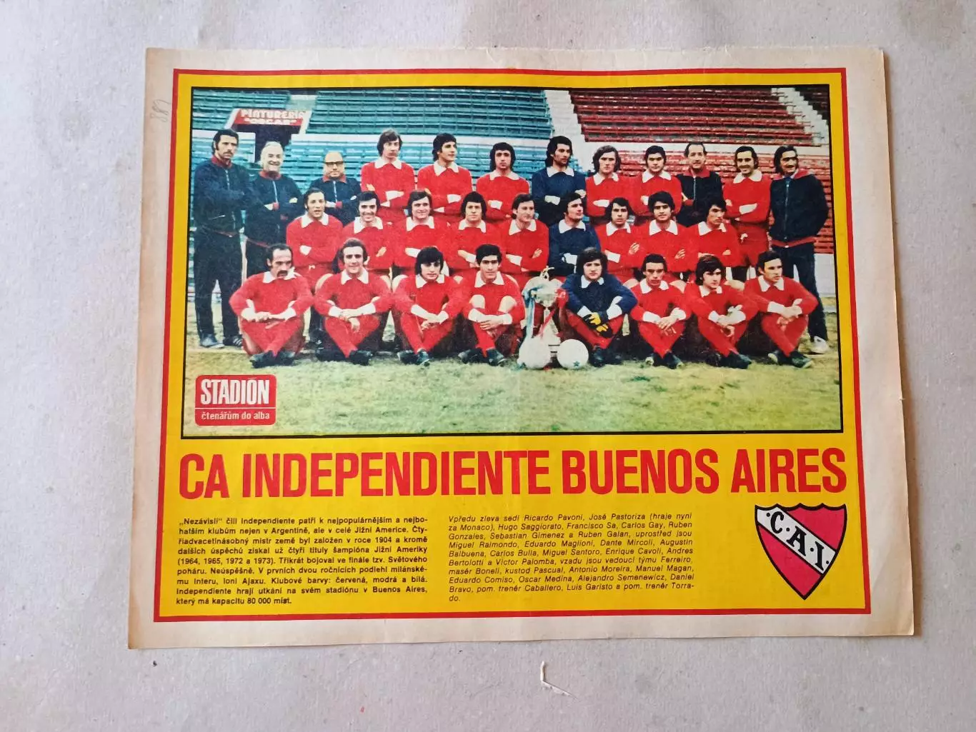 Плакат из журнала Стадион- Independiente 9