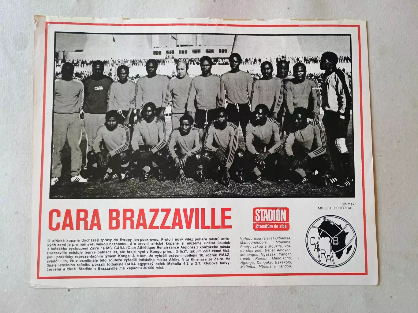 Плакат из журнала Стадион- Brazzaville 3