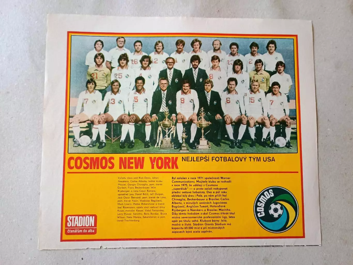 Плакат из журнала Стадион- Cosmos