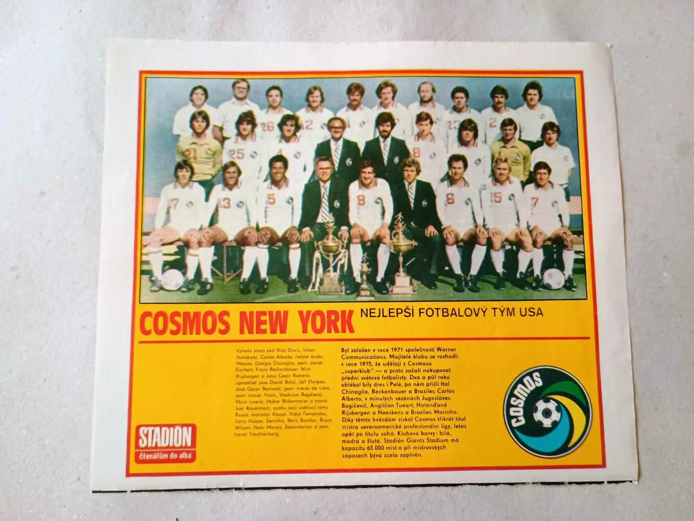 Плакат из журнала Стадион- Cosmos 2