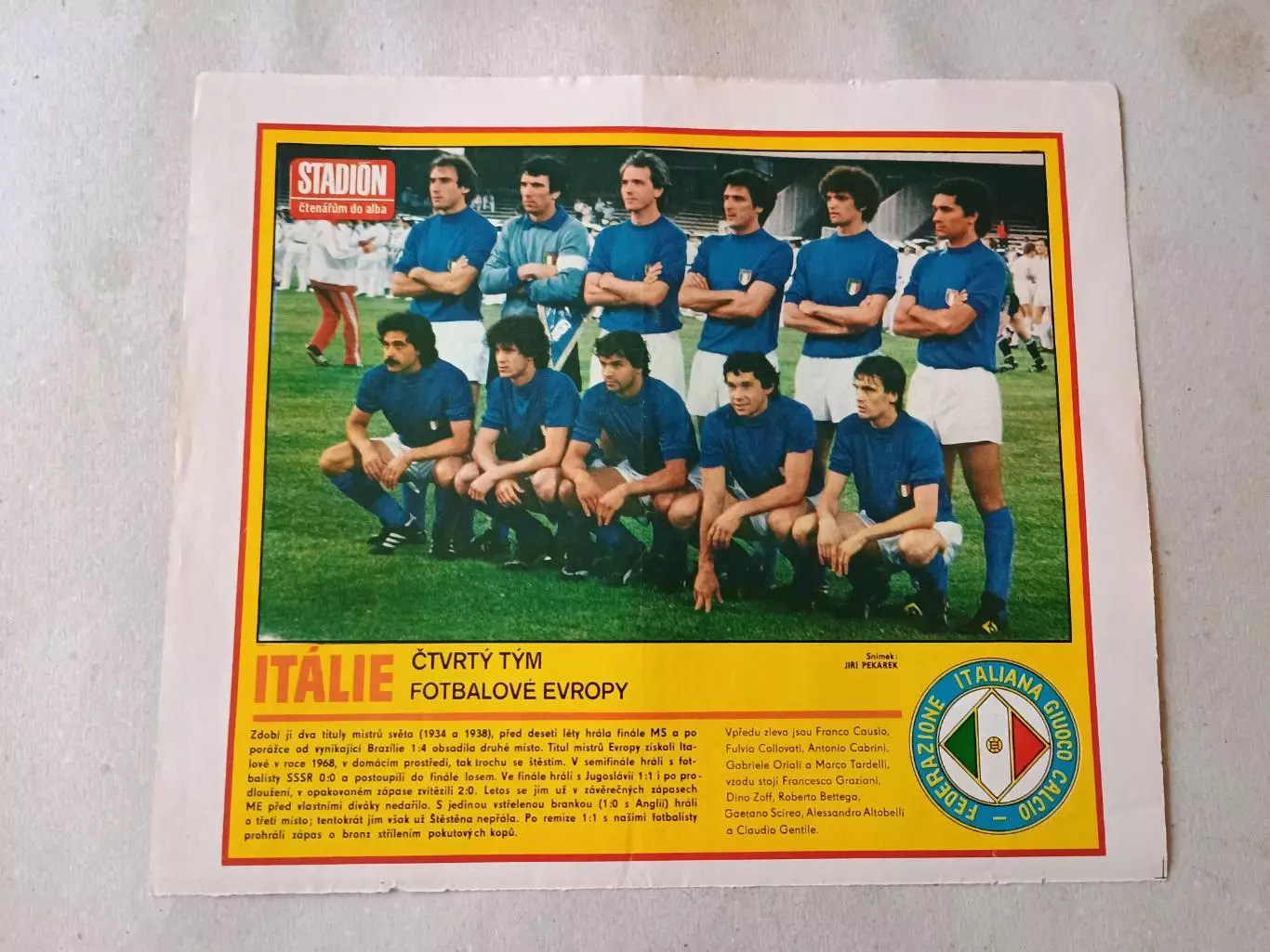 Плакат из журнала Стадион- Italie