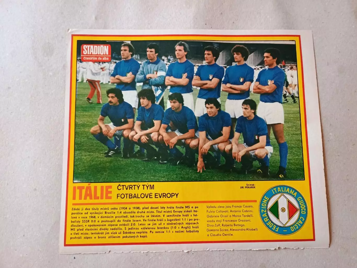 Плакат из журнала Стадион- Italie 3