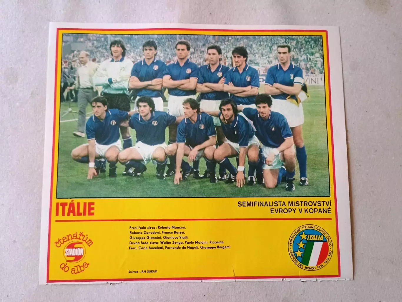 Плакат из журнала Стадион- Italie 4