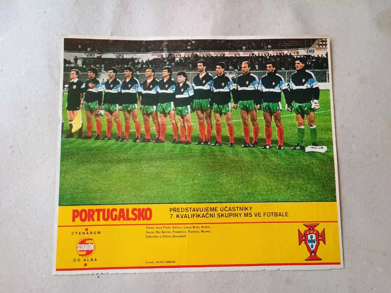Плакат из журнала Стадион- Portugalsko