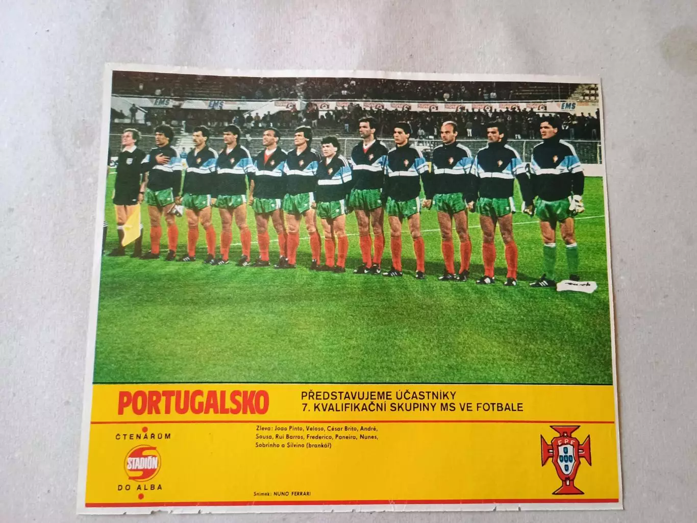 Плакат из журнала Стадион- Portugalsko 2