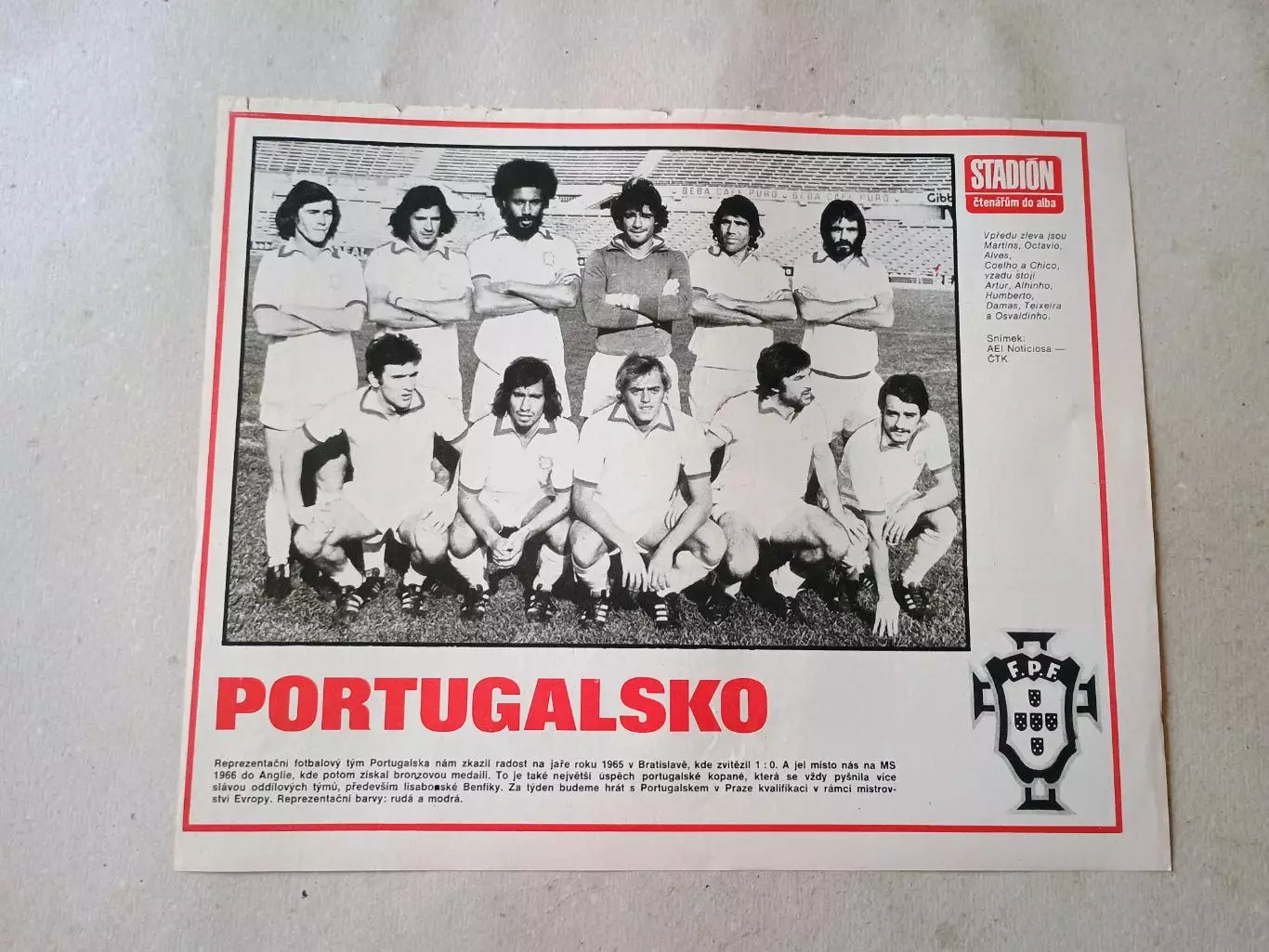 Плакат из журнала Стадион- Portugalsko 5