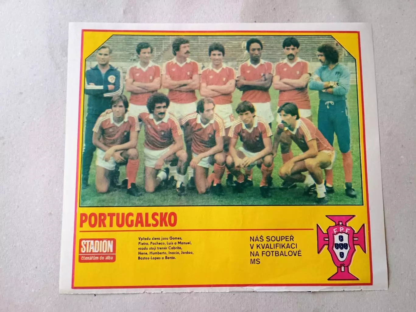 Плакат из журнала Стадион- Portugalsko 8