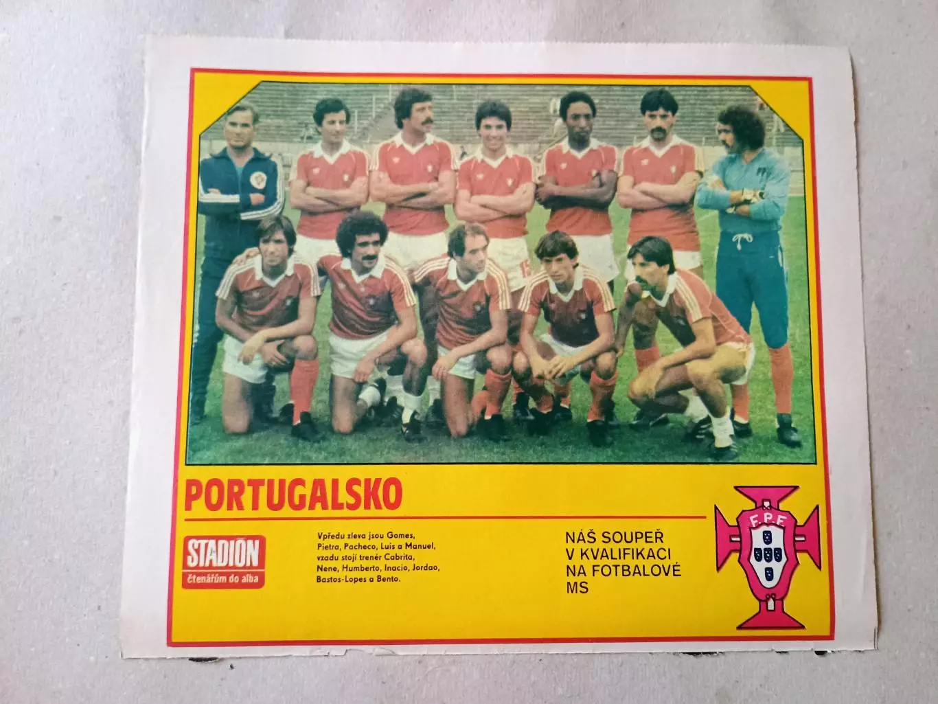 Плакат из журнала Стадион- Portugalsko 9