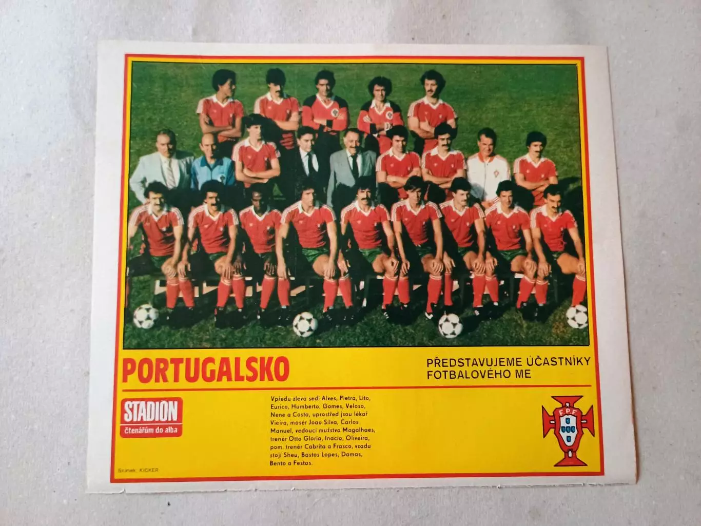 Плакат из журнала Стадион- Portugalsko 10