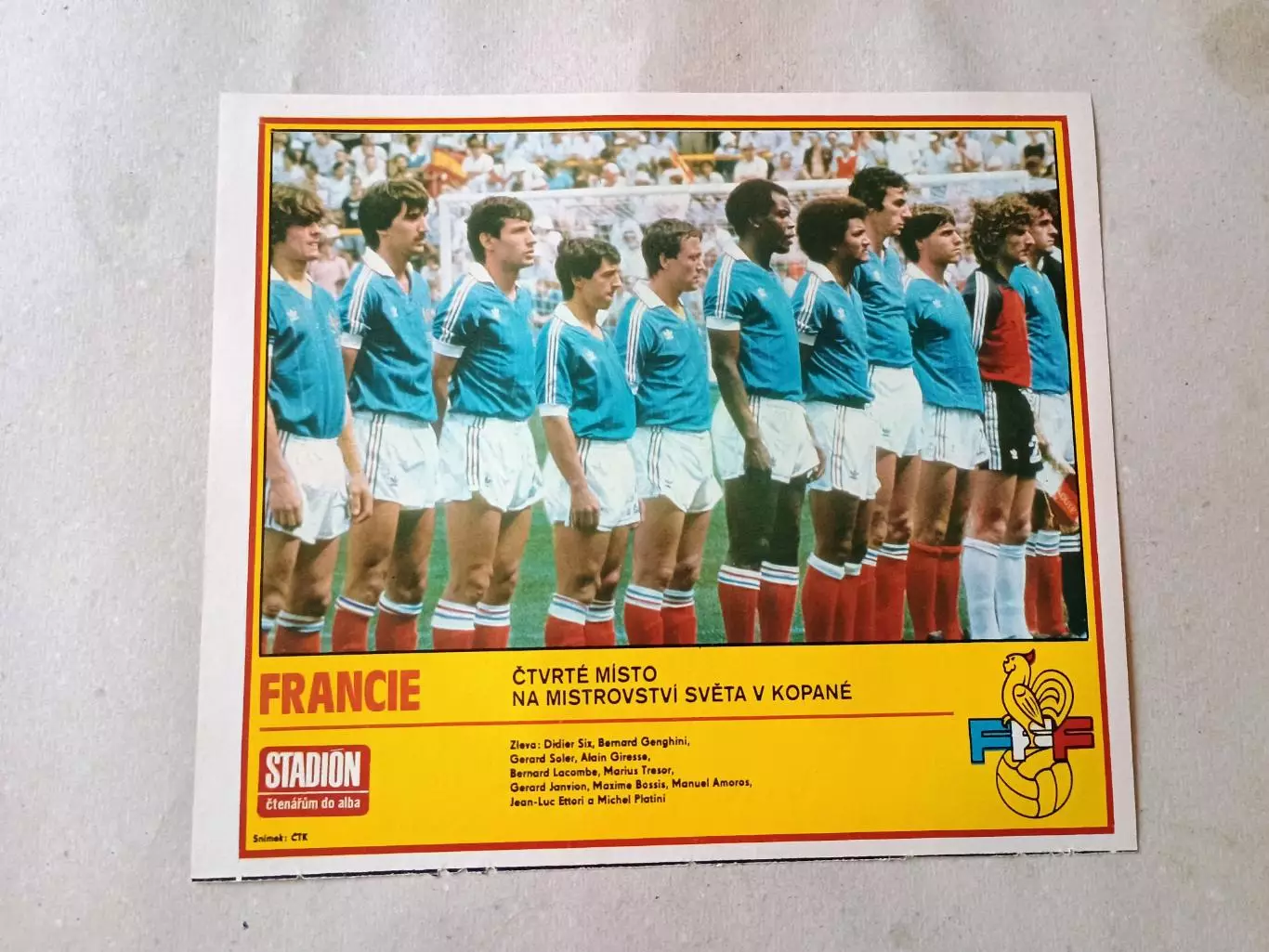 Плакат из журнала Стадион- Francie 3