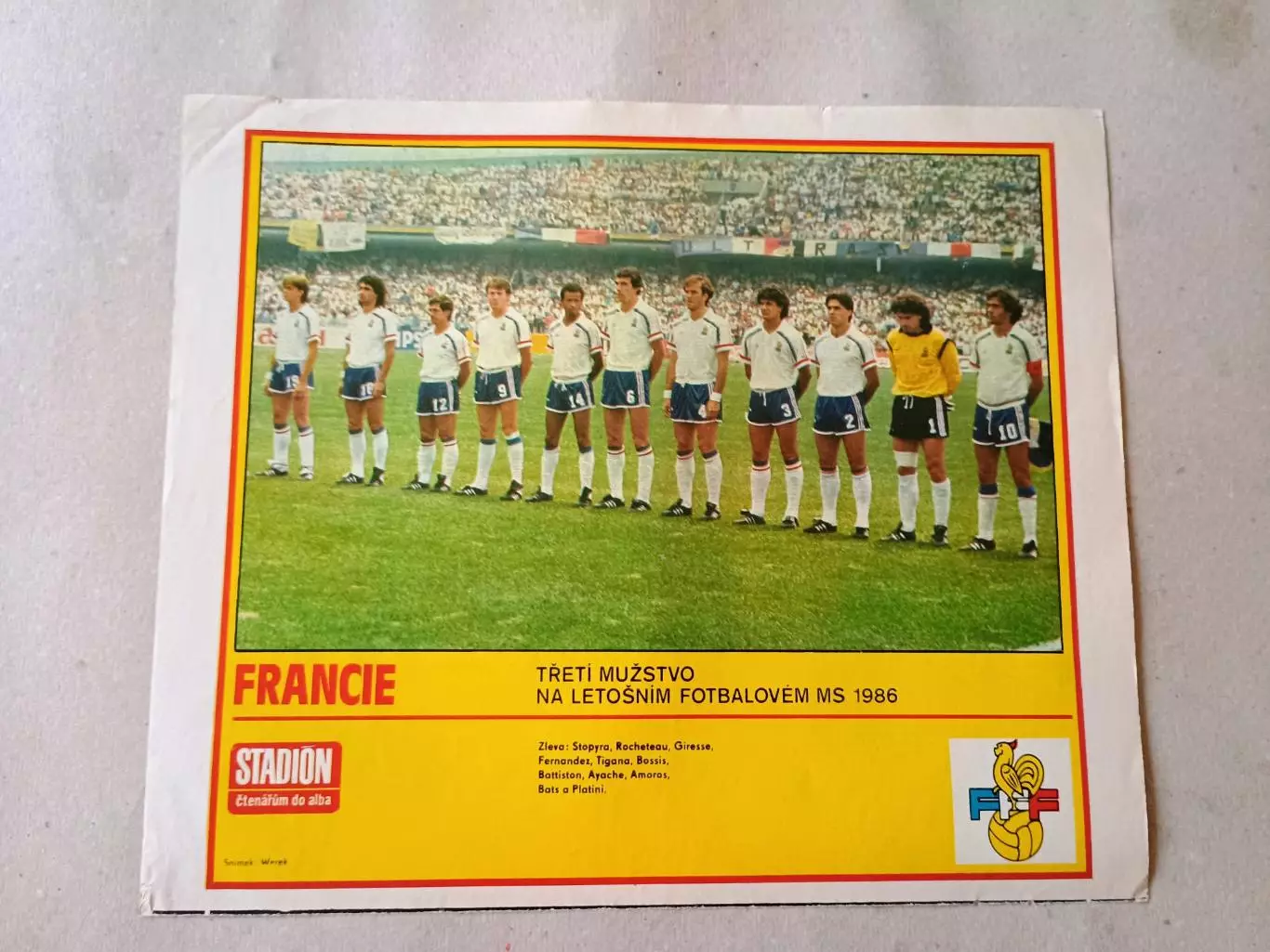 Плакат из журнала Стадион- Francie 7