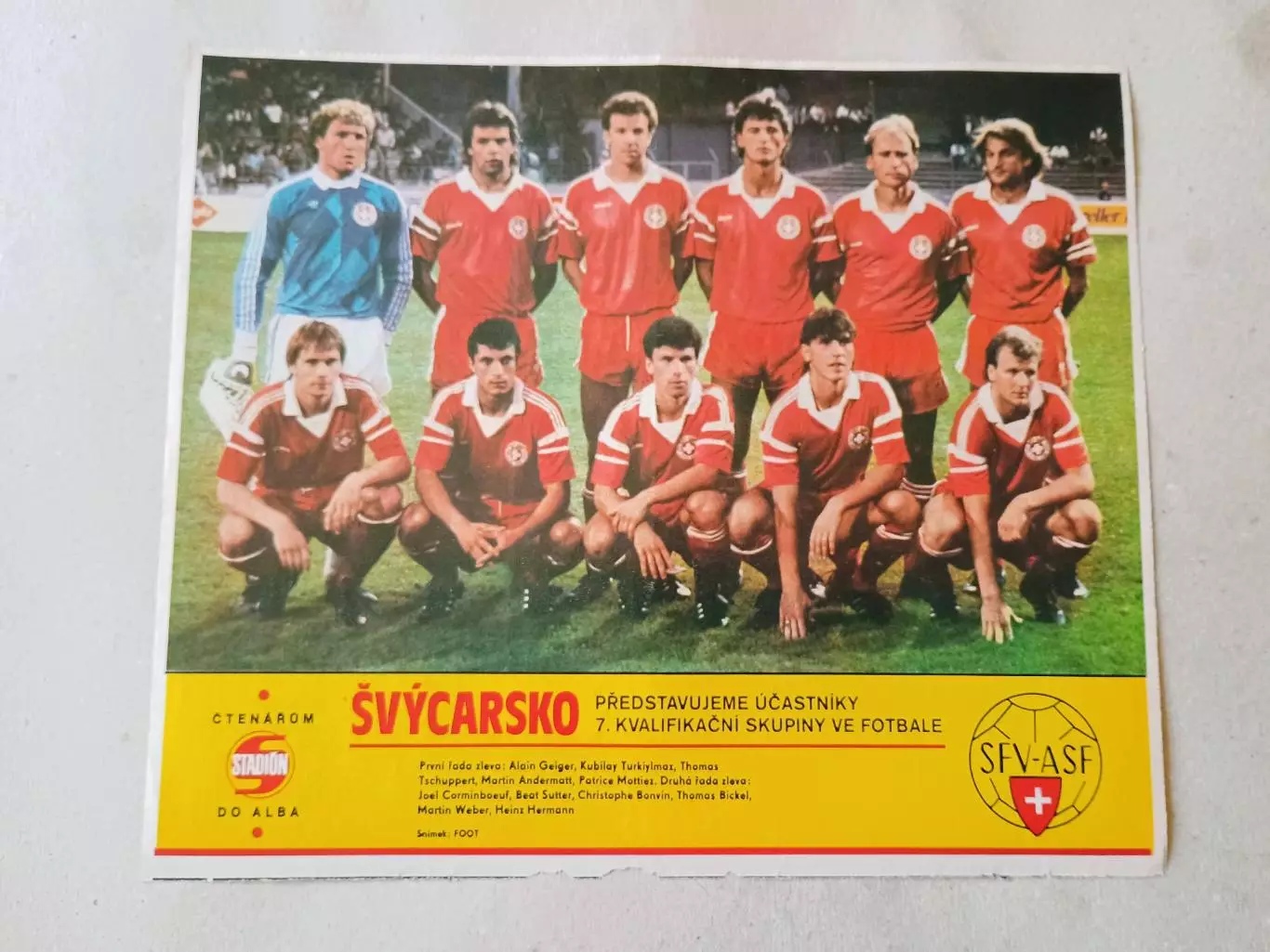 Плакат из журнала Стадион- Svycarsko 2