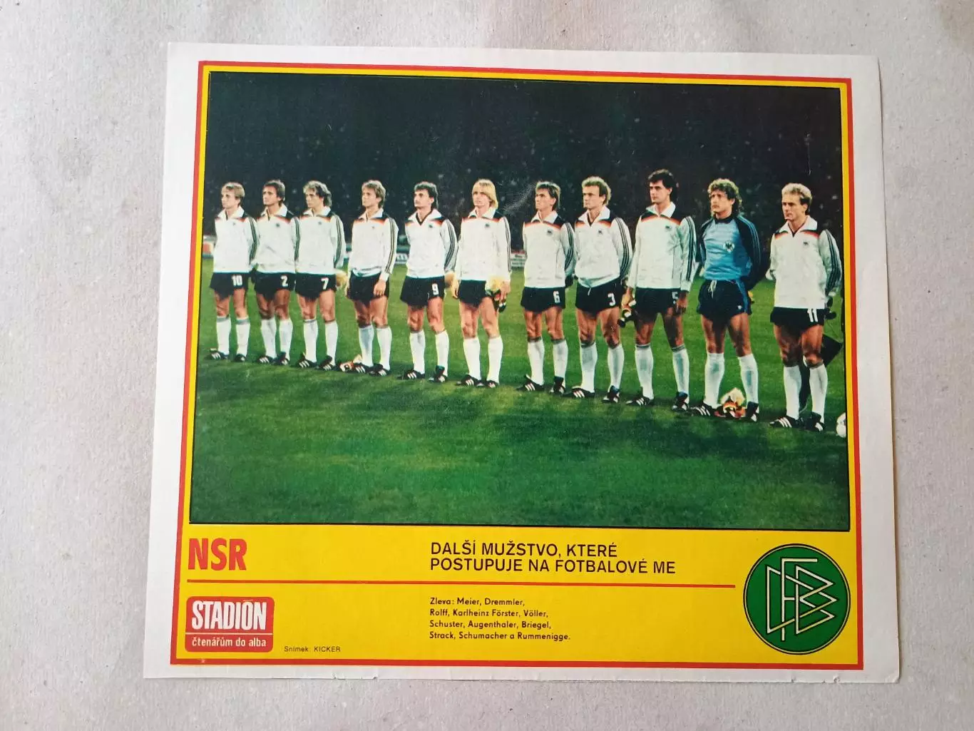 Плакат из журнала Стадион- Nemecko 14
