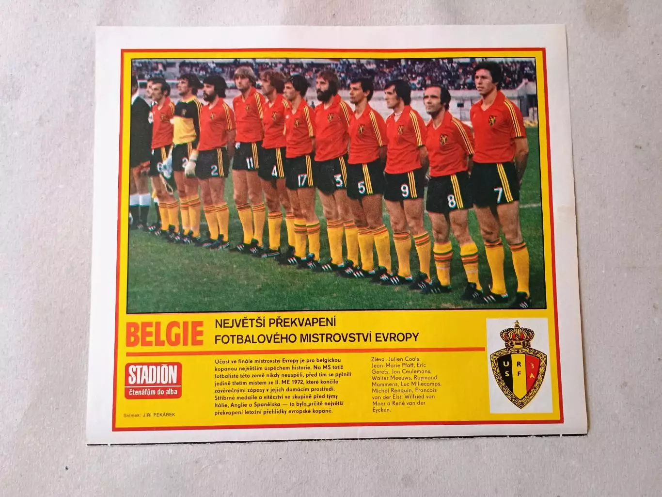 Плакат из журнала Стадион- Belgie