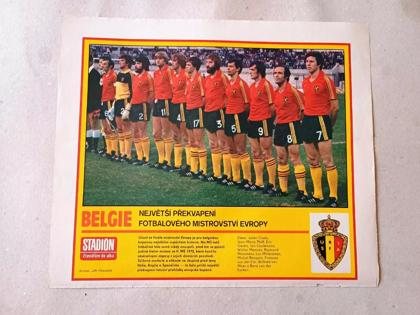 Плакат из журнала Стадион- Belgie 2