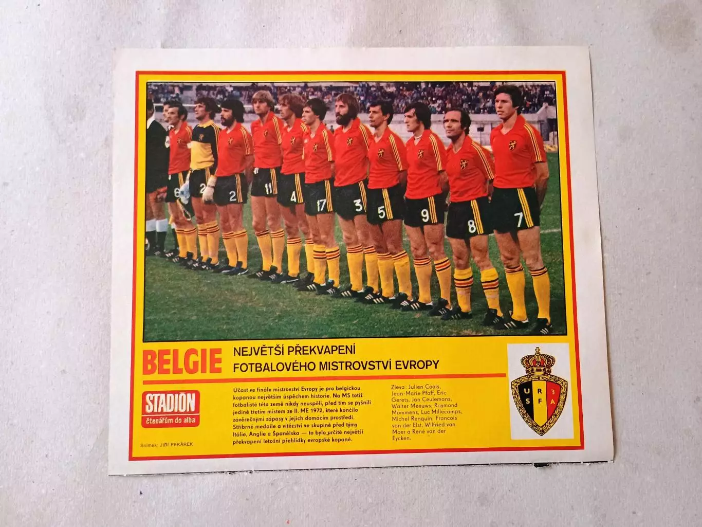 Плакат из журнала Стадион- Belgie 3