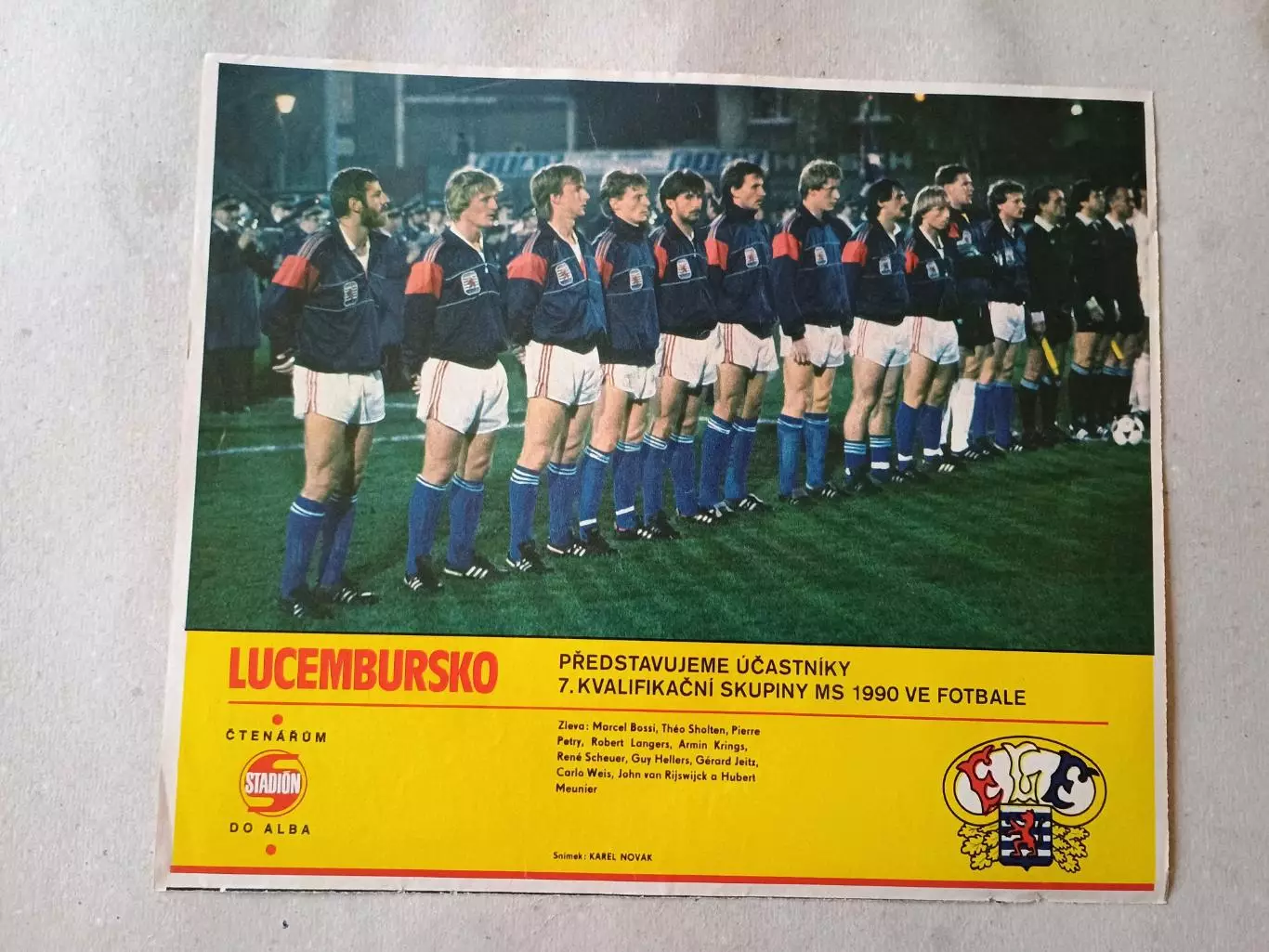 Плакат из журнала Стадион- Lucembursko
