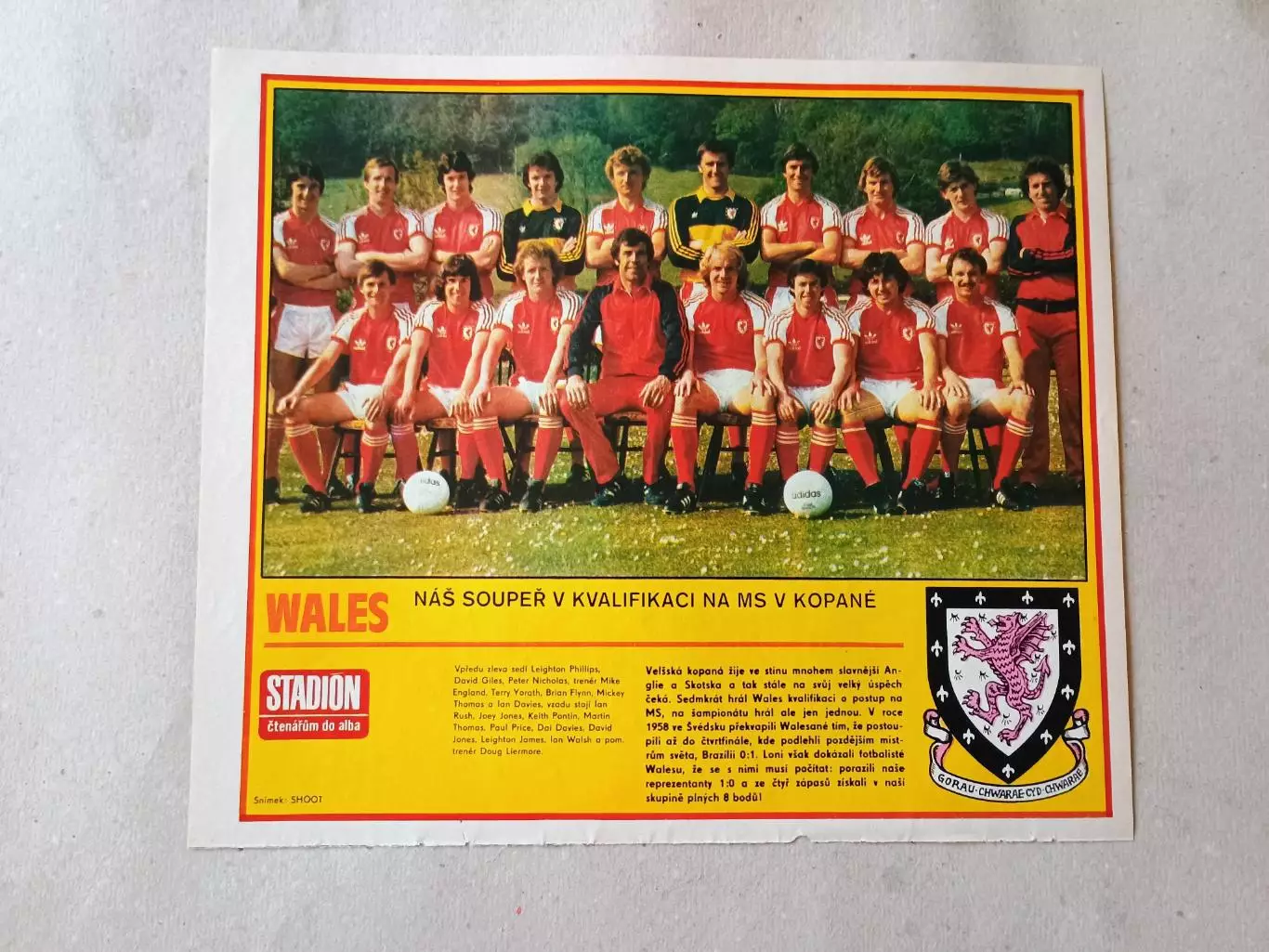 Плакат из журнала Стадион- Wales 6
