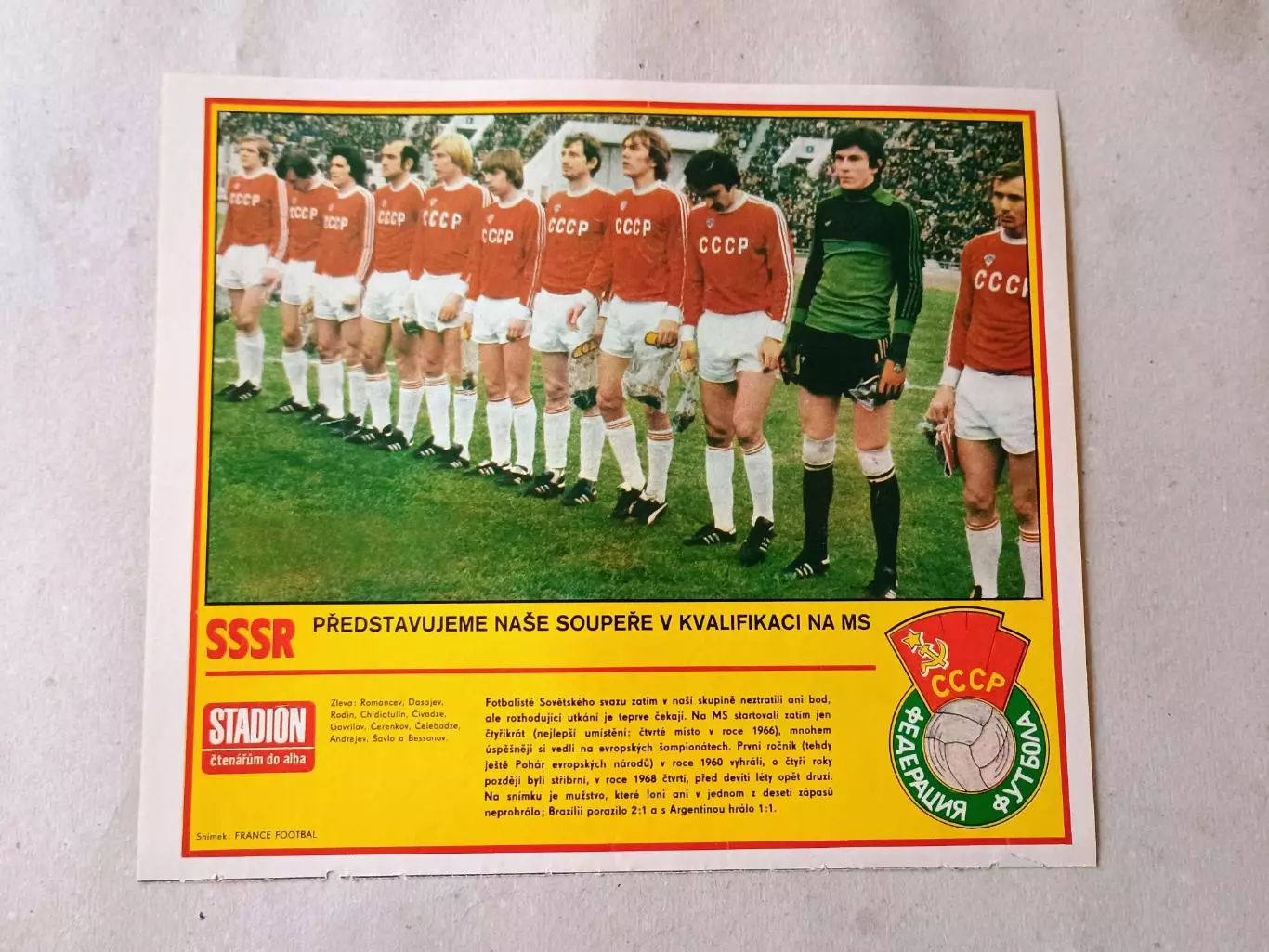 Плакат из журнала Стадион- CCCP 3