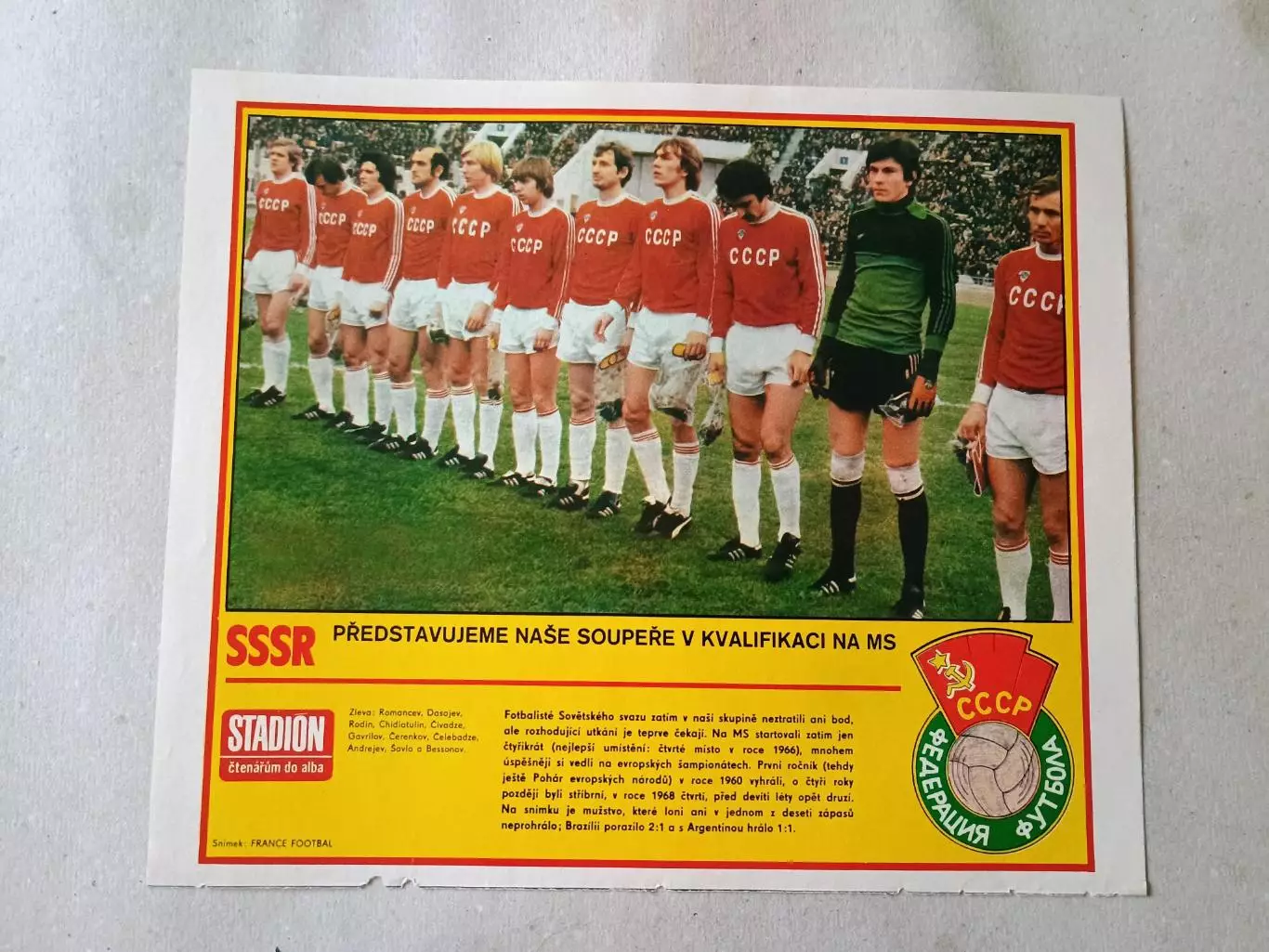 Плакат из журнала Стадион- CCCP 4