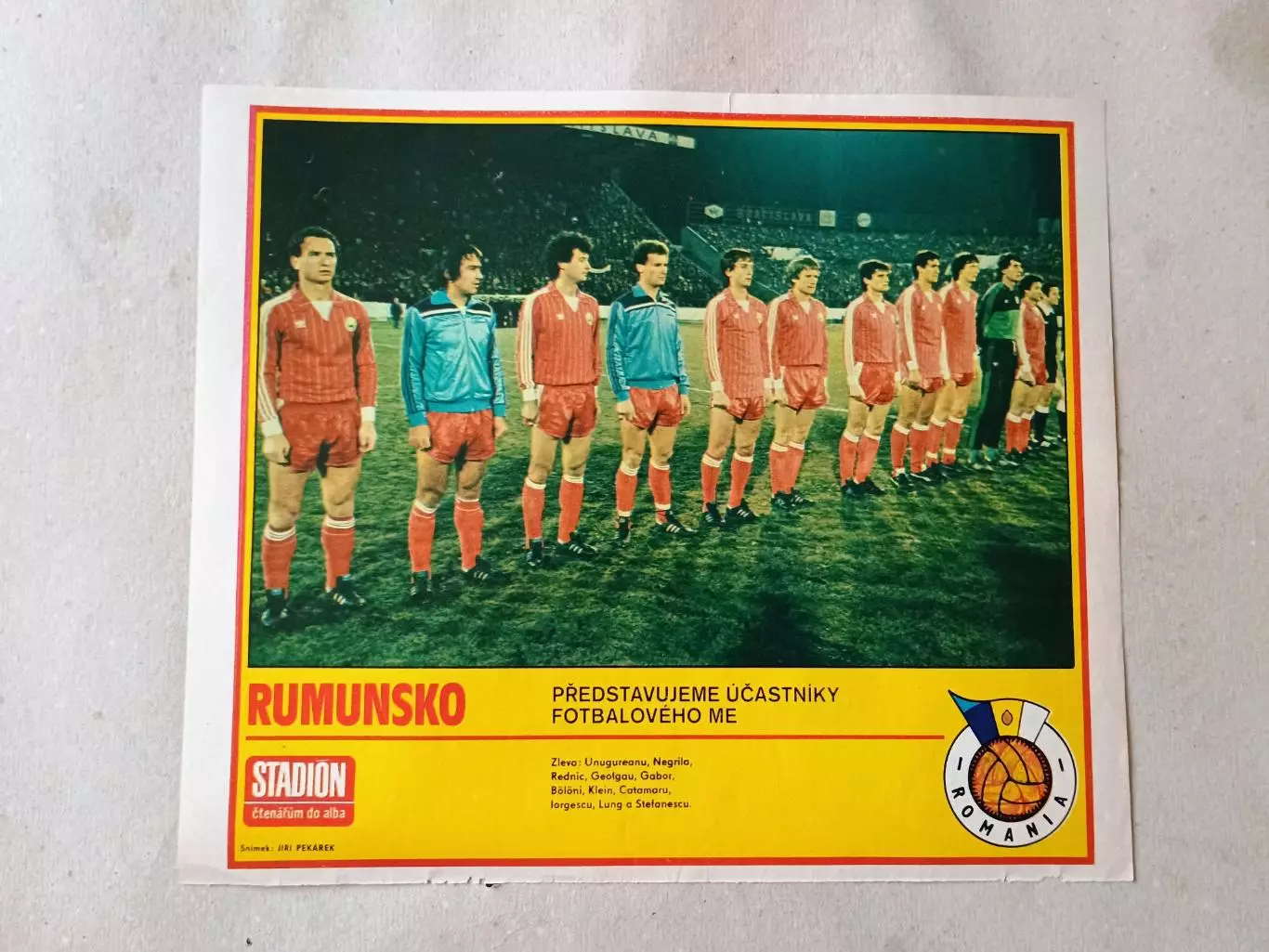 Плакат из журнала Стадион- Rumunsko