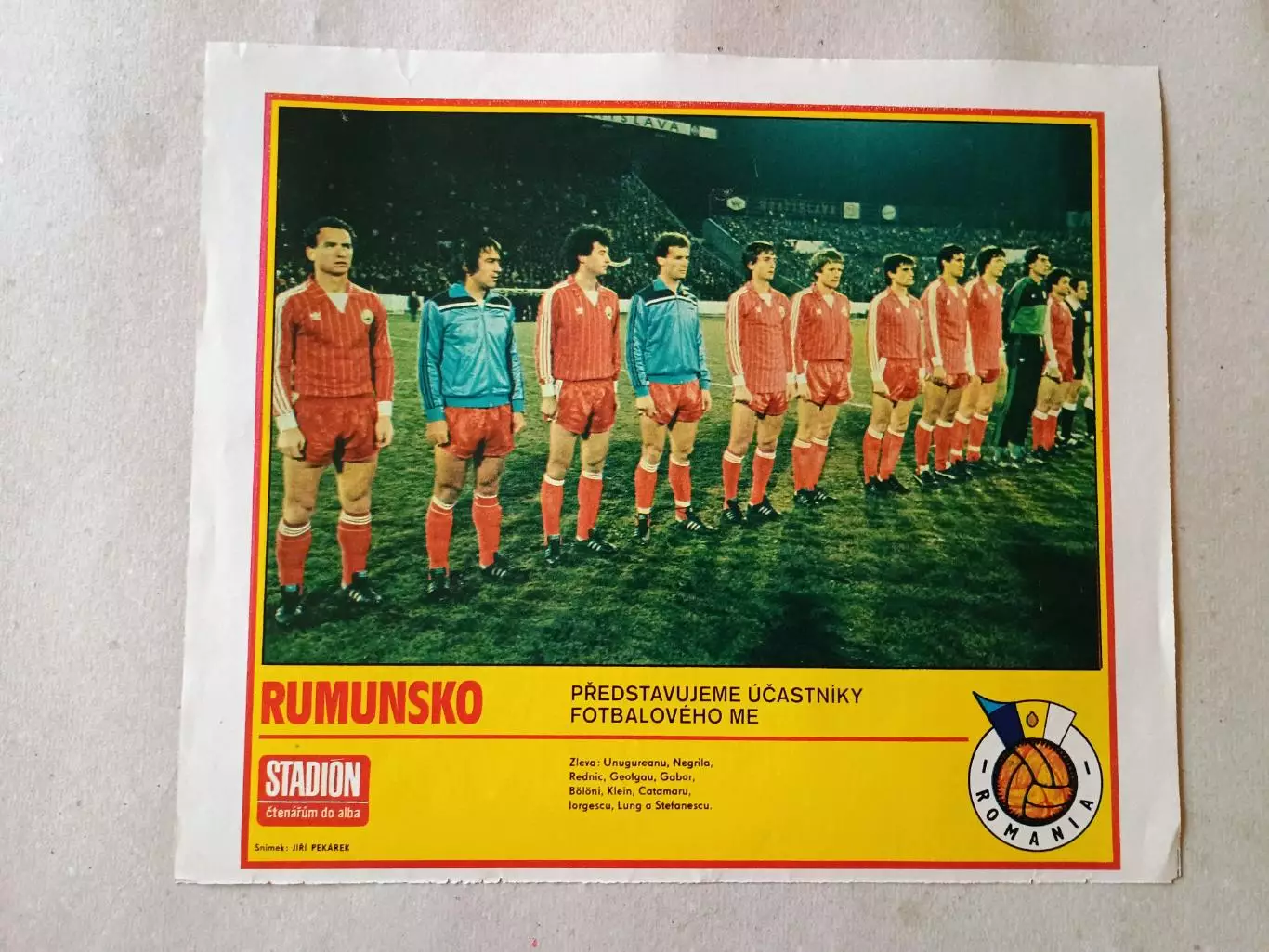 Плакат из журнала Стадион- Rumunsko 3