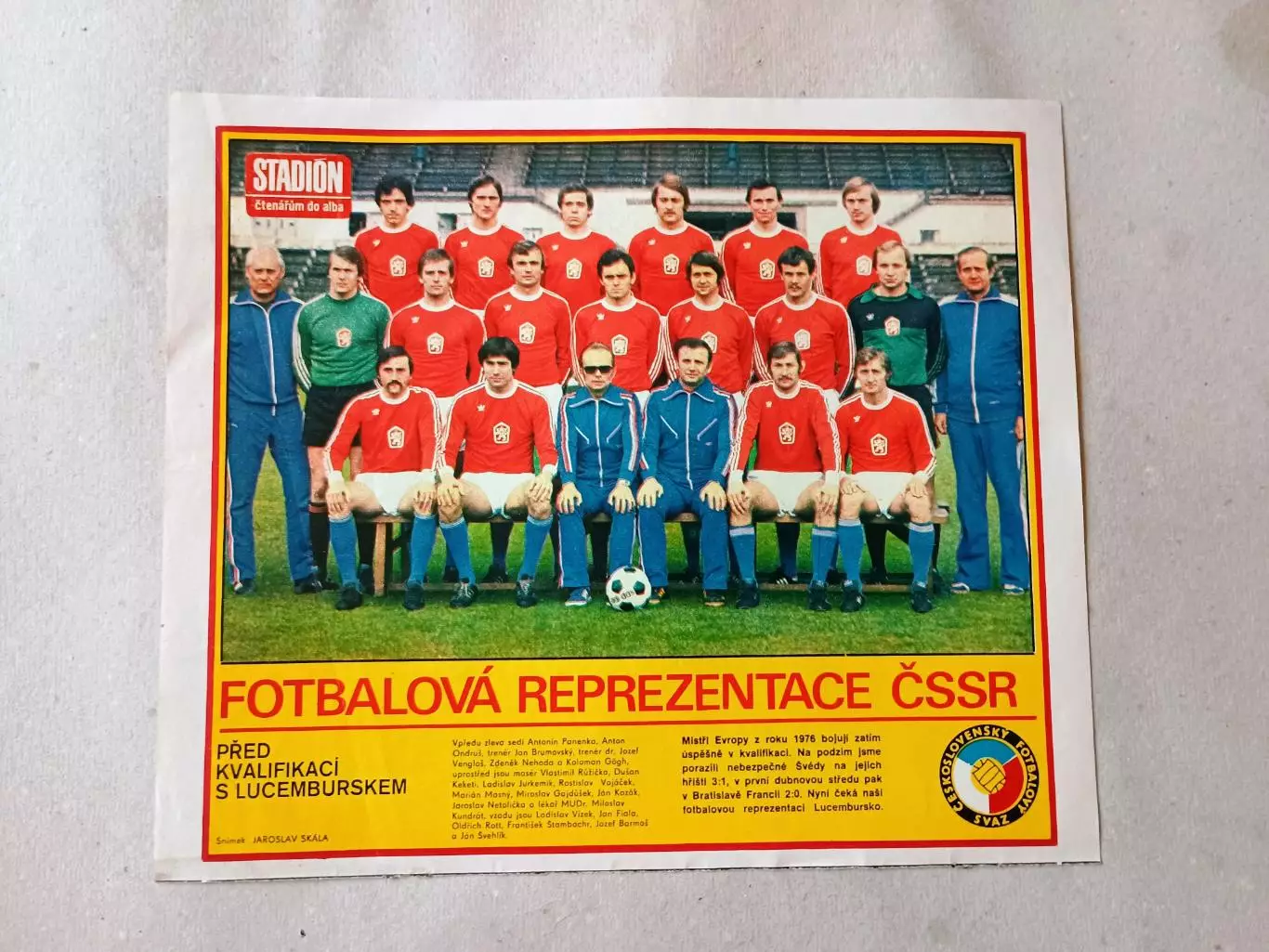 Плакат из журнала Стадион- CSSR 6