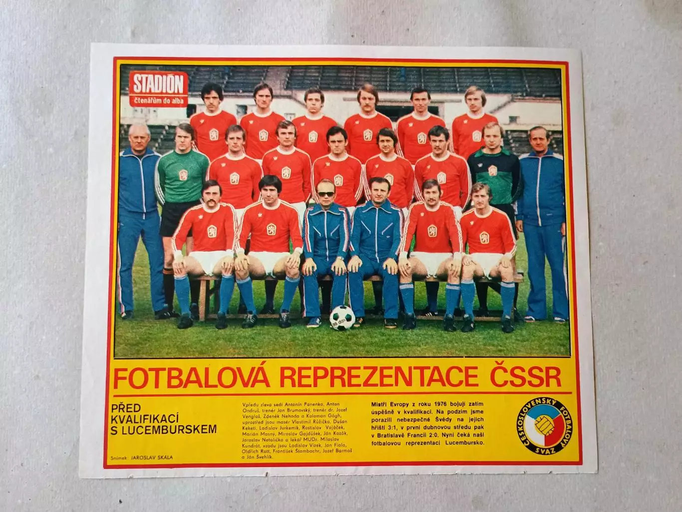 Плакат из журнала Стадион- CSSR 7