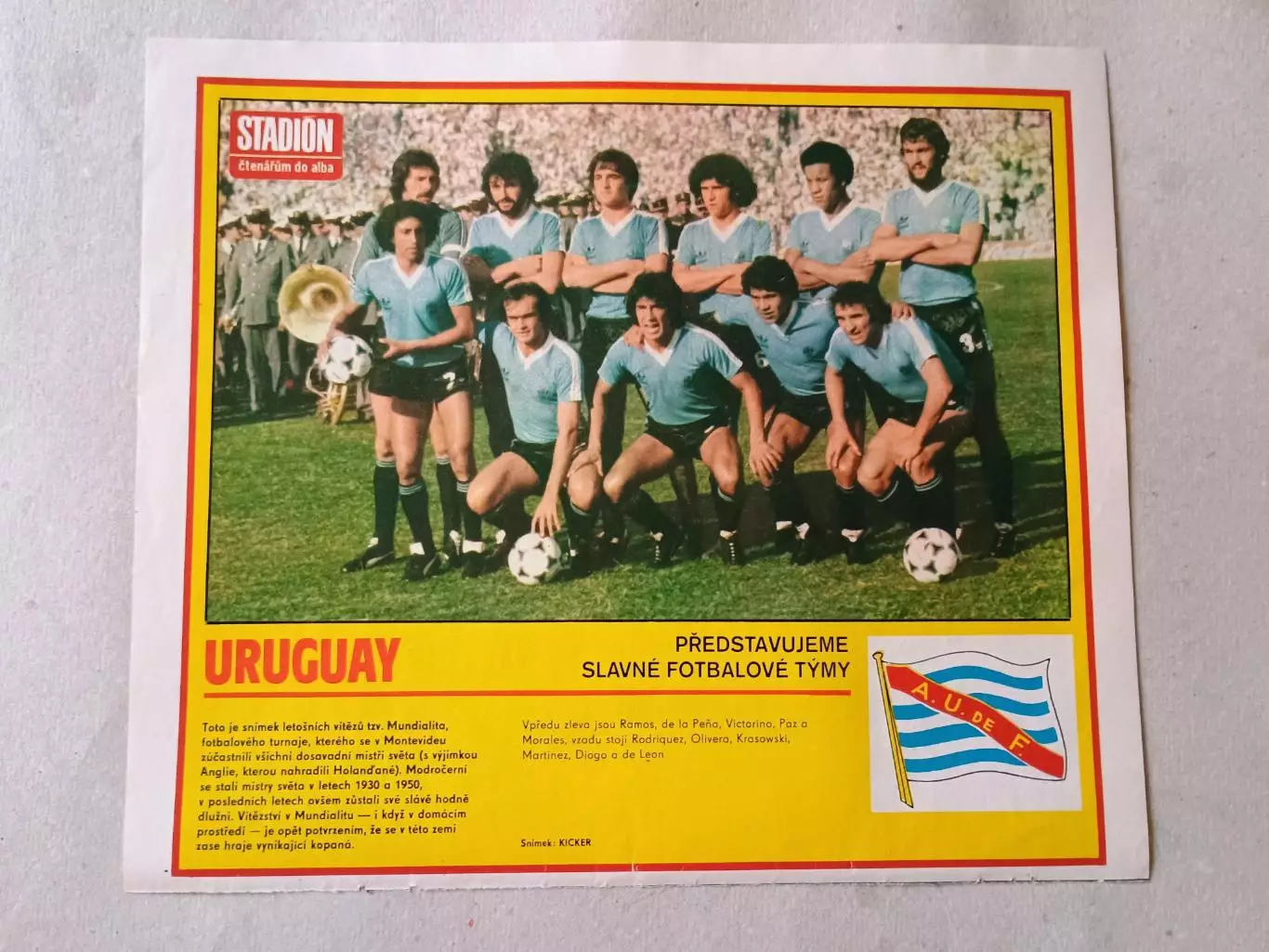 Плакат из журнала Стадион- Uruguay