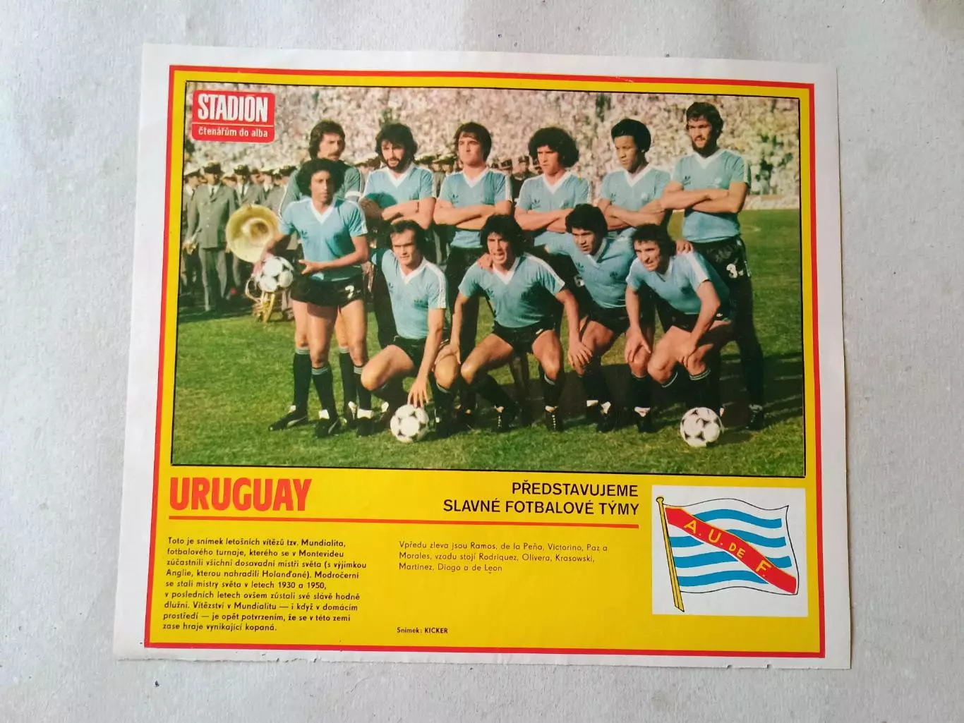 Плакат из журнала Стадион- Uruguay 2