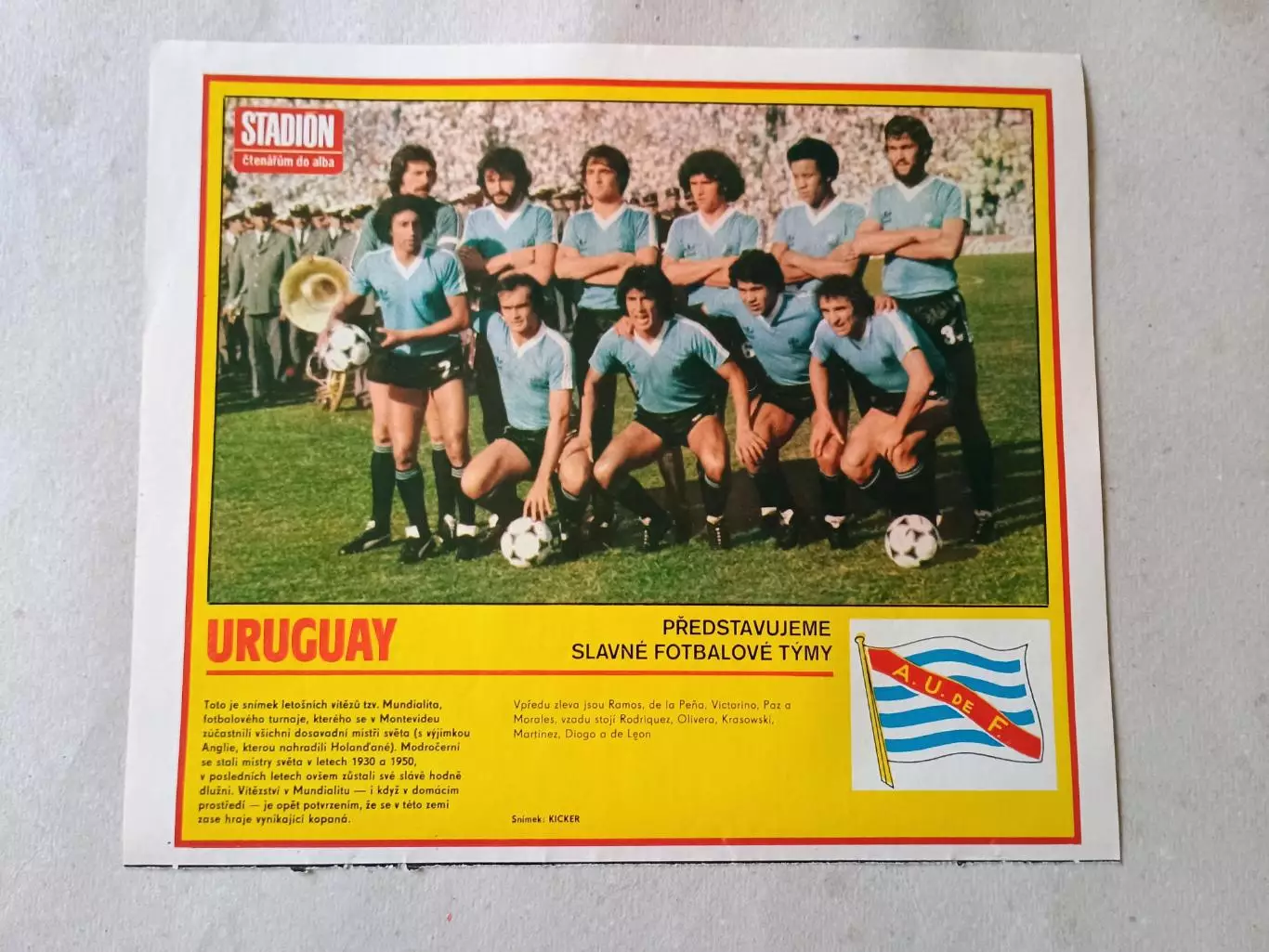 Плакат из журнала Стадион- Uruguay 3
