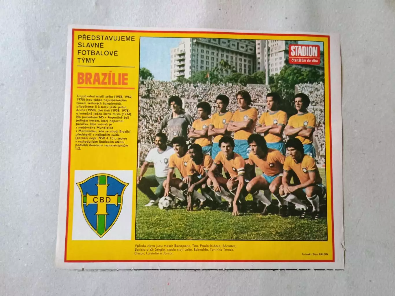 Плакат из журнала Стадион- Brazilie