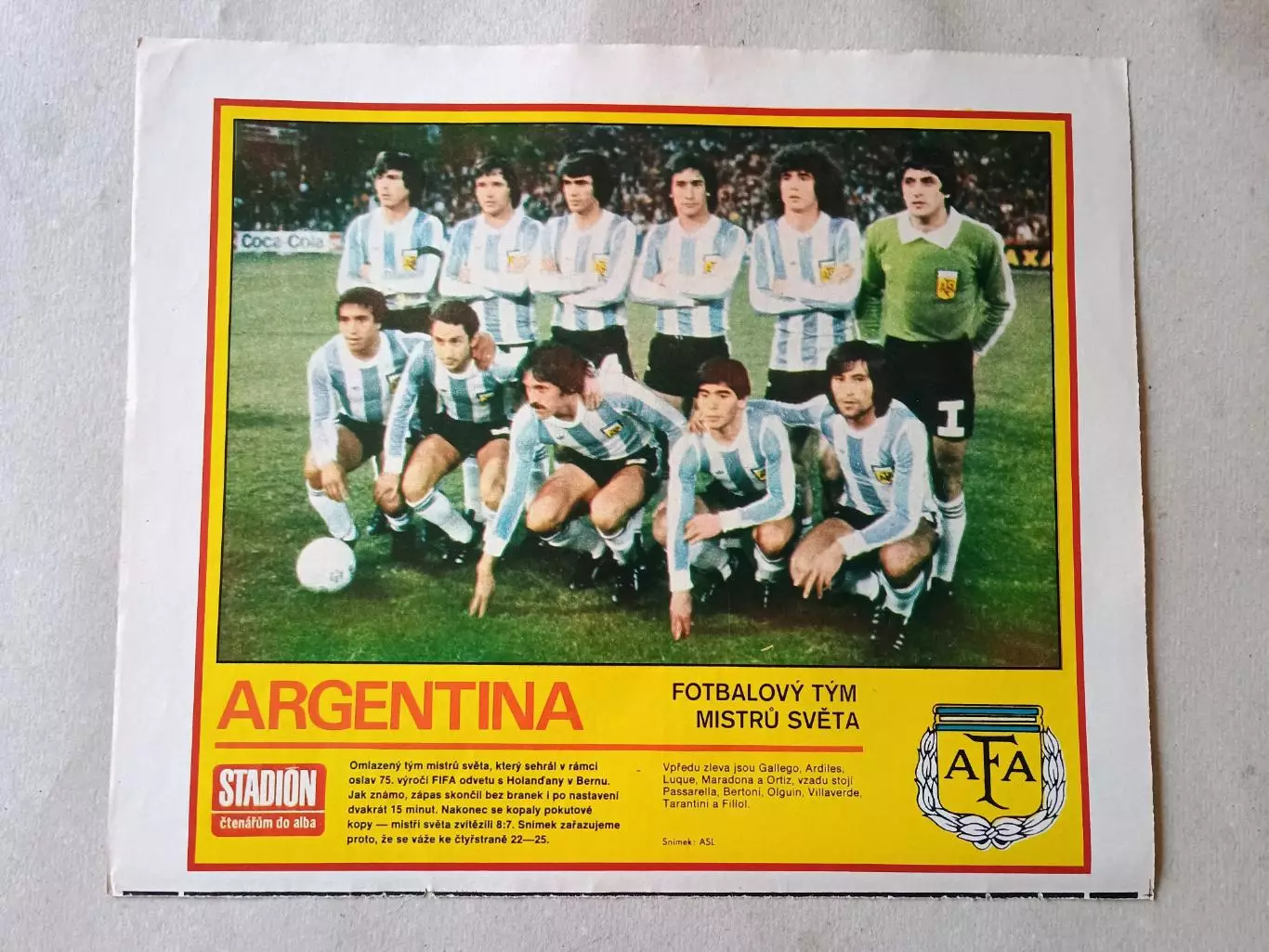 Плакат из журнала Стадион- Argentina 2