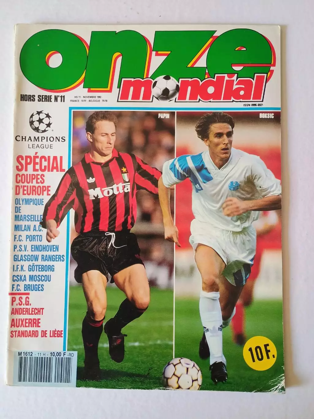 Onze mondial HS n. 11/1992-Плакат формата А3 отсутствует