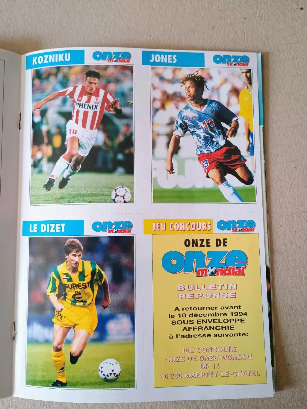 Onze mondial n.70/1994 -отсутствует плакат A2, 2