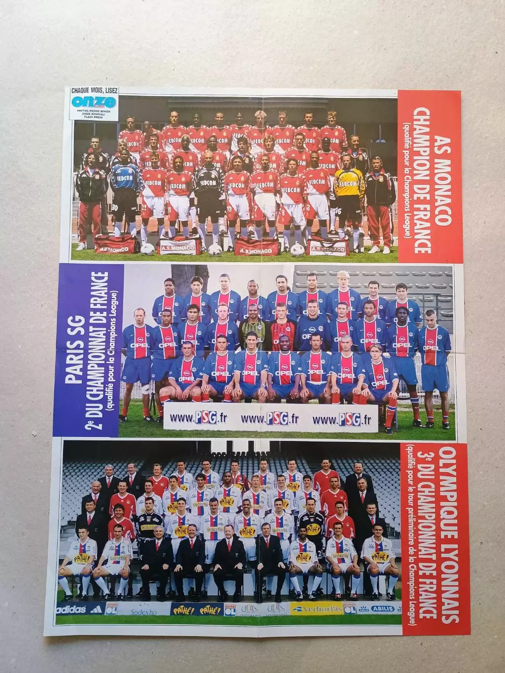 Poster A2- Nantes,Gueugnon,Monaco,PSG,Lyon 1