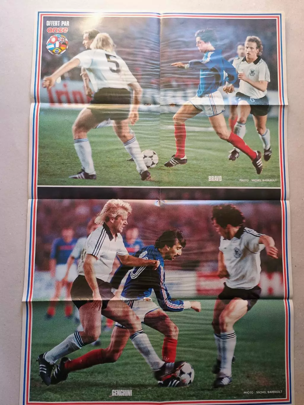 Poster A1- Giresse,Tigana,Bravo,Genghini - поврежденный 1