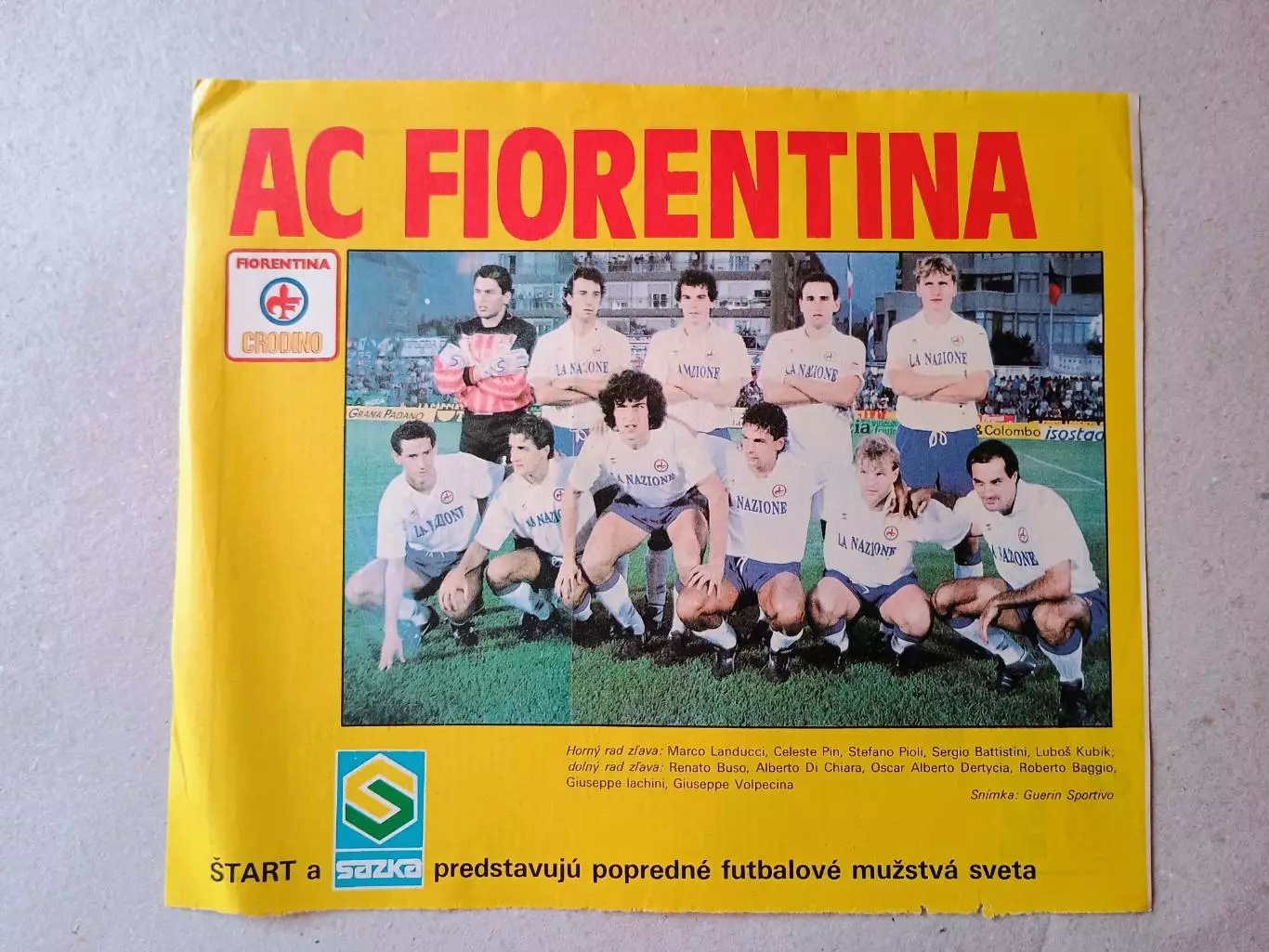 Плакат из журнала ,,Start- Fiorentina