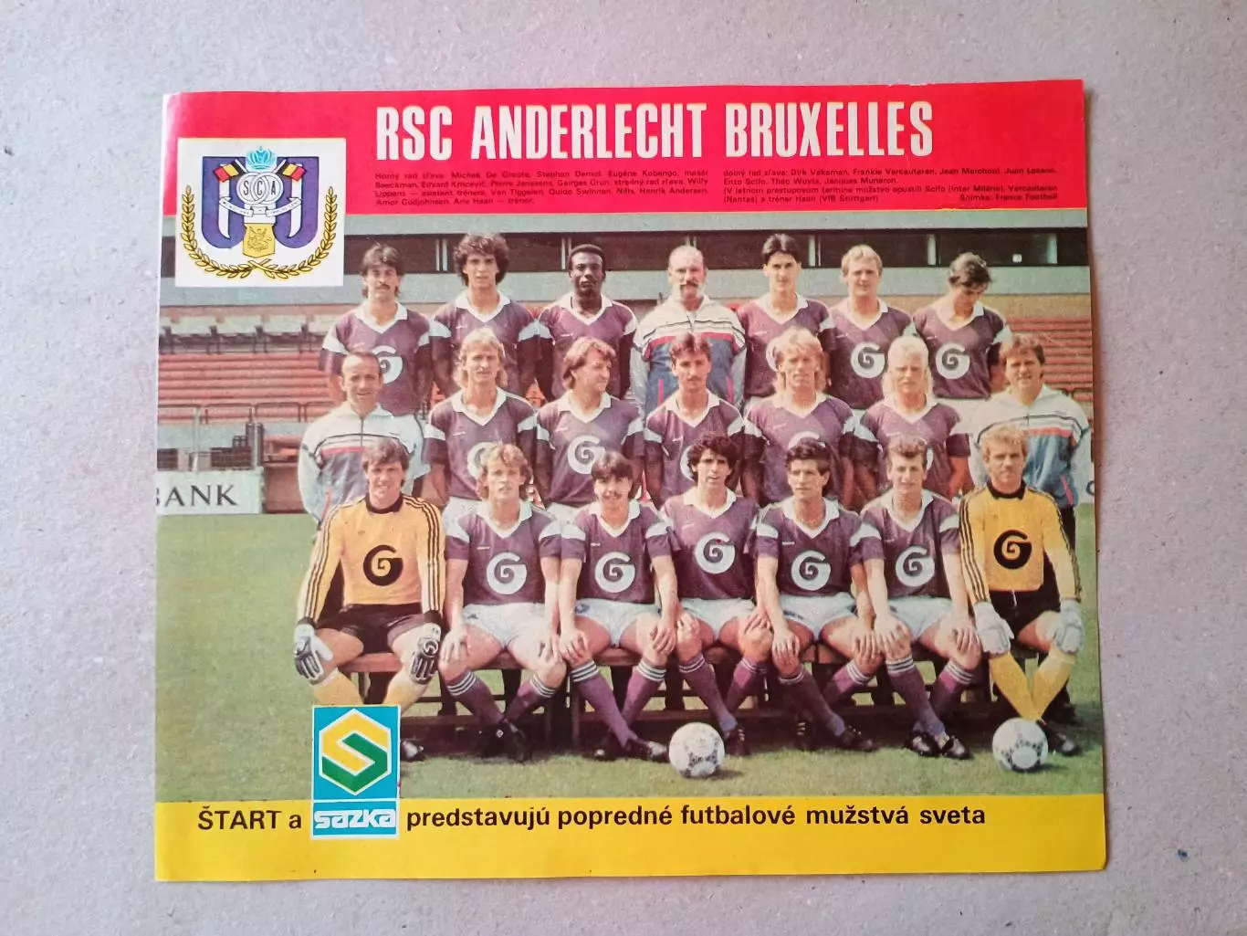 Плакат из журнала ,,Start- Anderlecht