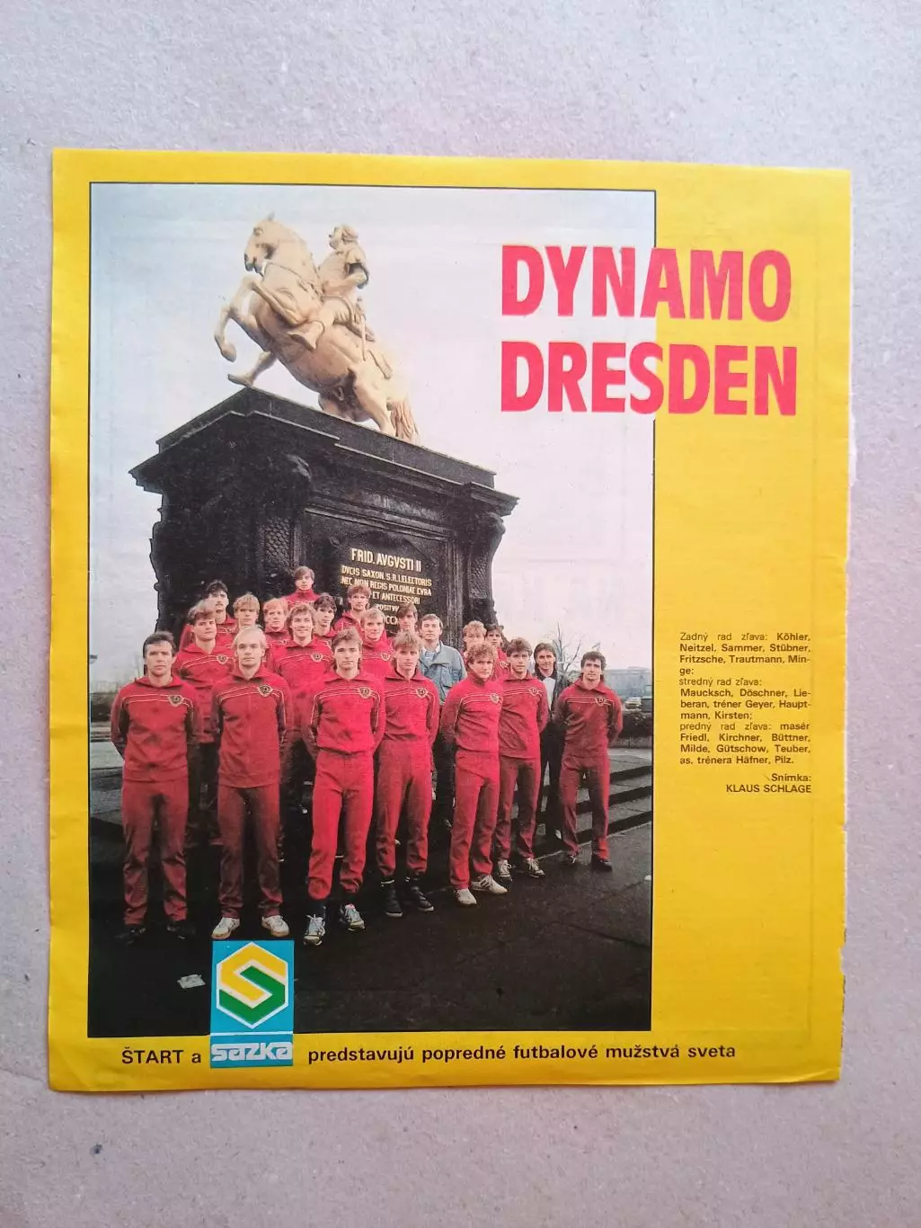 Плакат из журнала ,,Start- Dynamo Dresden
