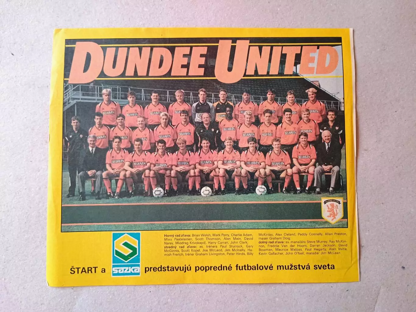 Плакат из журнала ,,Start- Dundee United