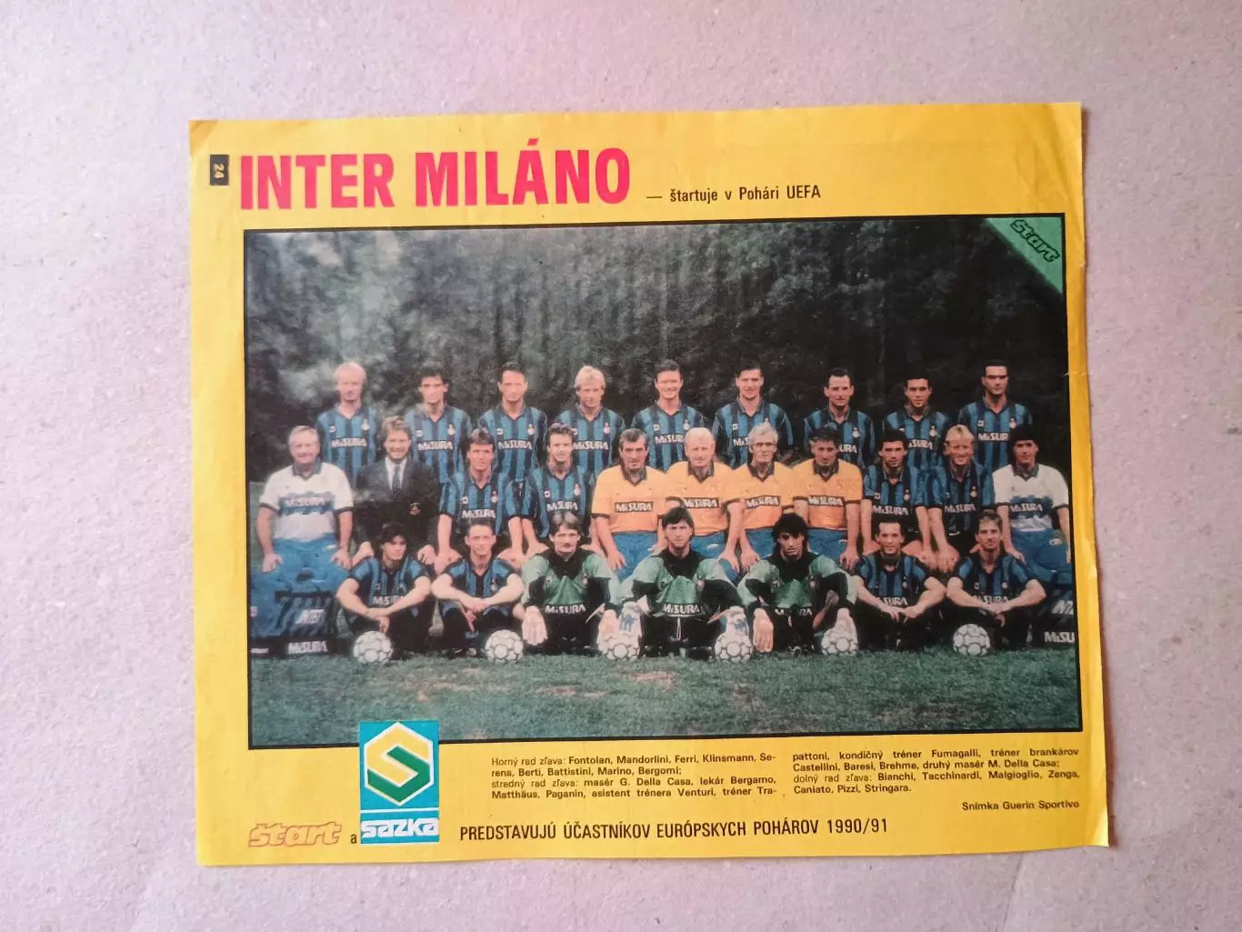 Плакат из журнала ,,Start- Inter Milano