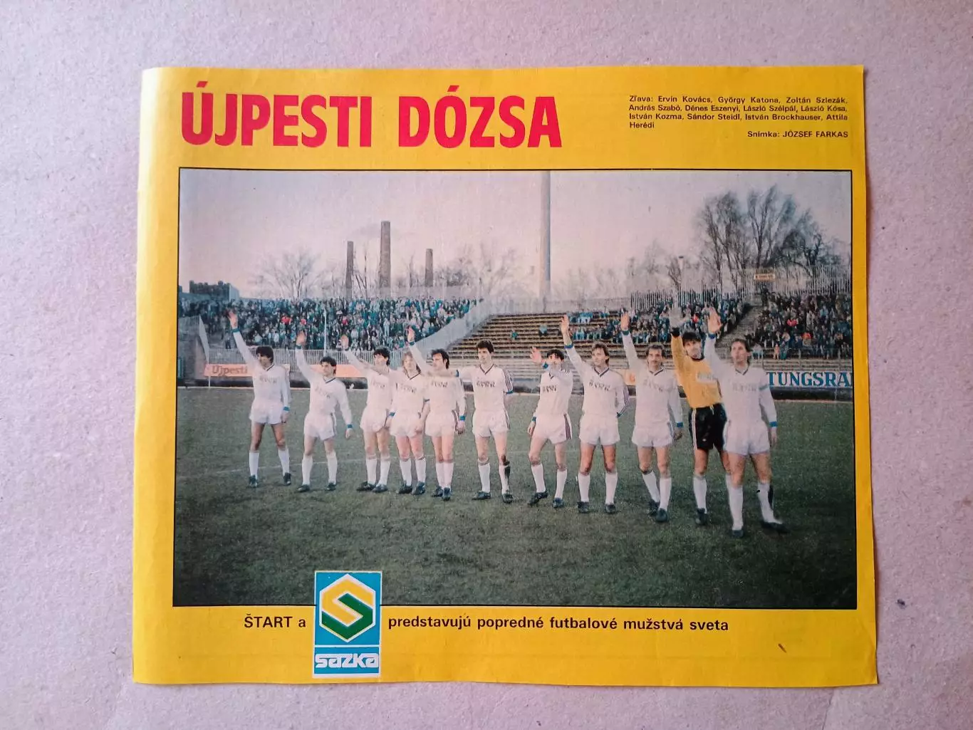 Плакат из журнала ,,Start- Ujpesti Dozsa