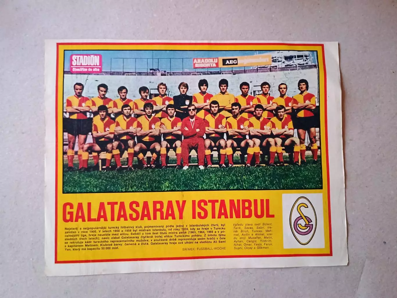 Плакат из журнала ,,Stadion- Galatasaray