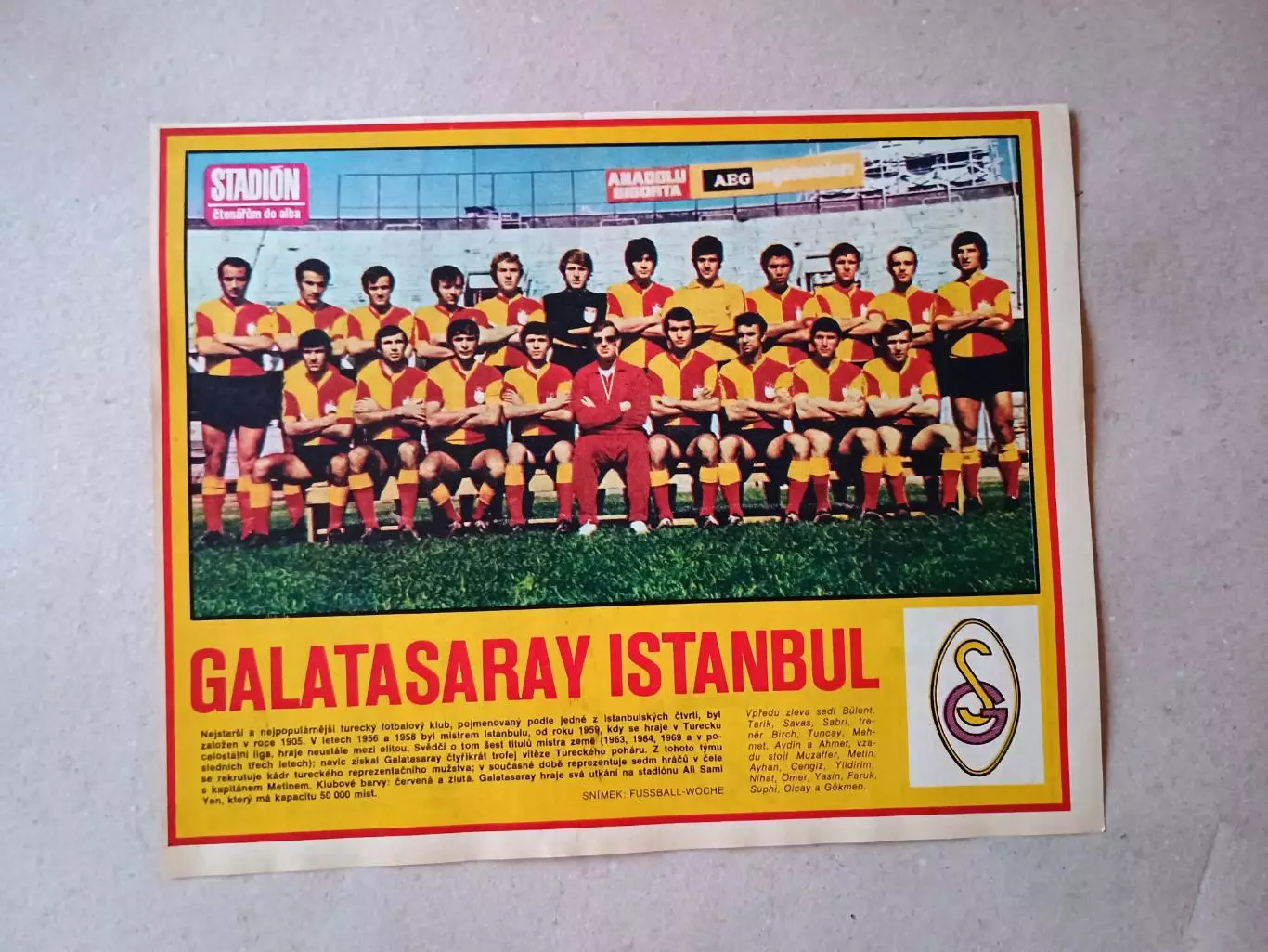 Плакат из журнала ,,Stadion- Galatasaray 2