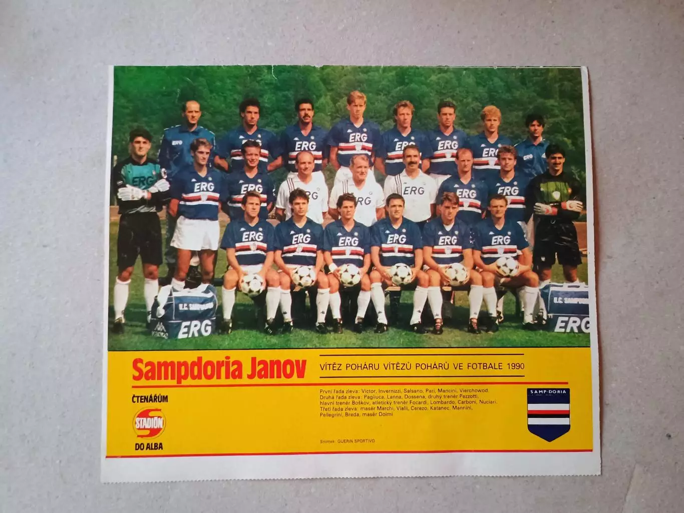 Плакат из журнала ,,Stadion- Sampdoria
