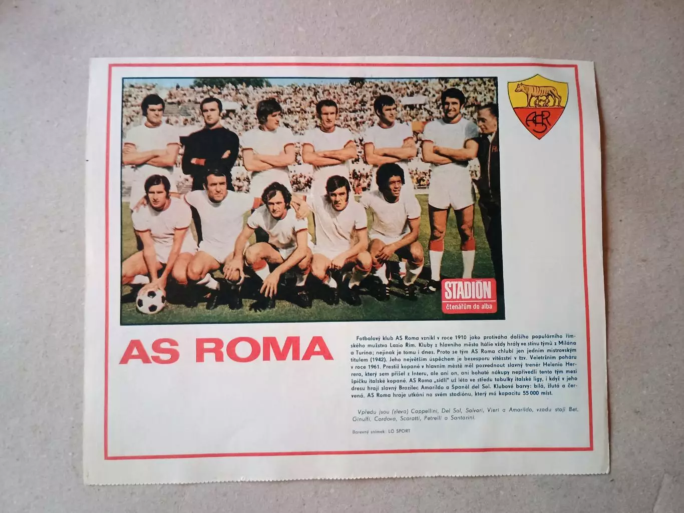 Плакат из журнала ,,Stadion- Roma 4