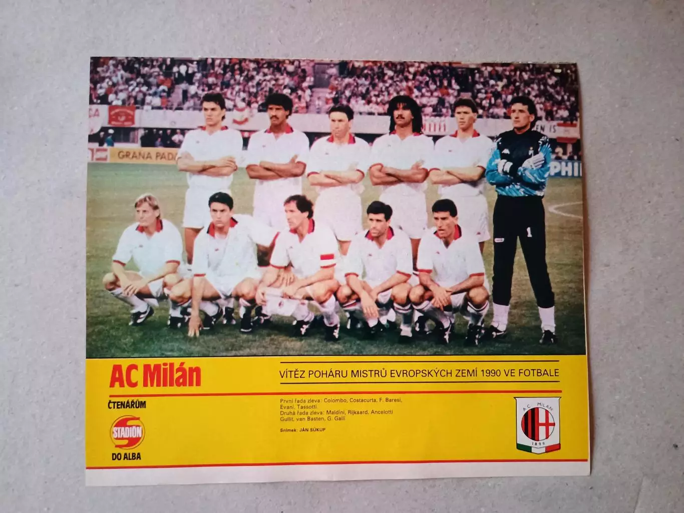 Плакат из журнала ,,Stadion- AC Milan