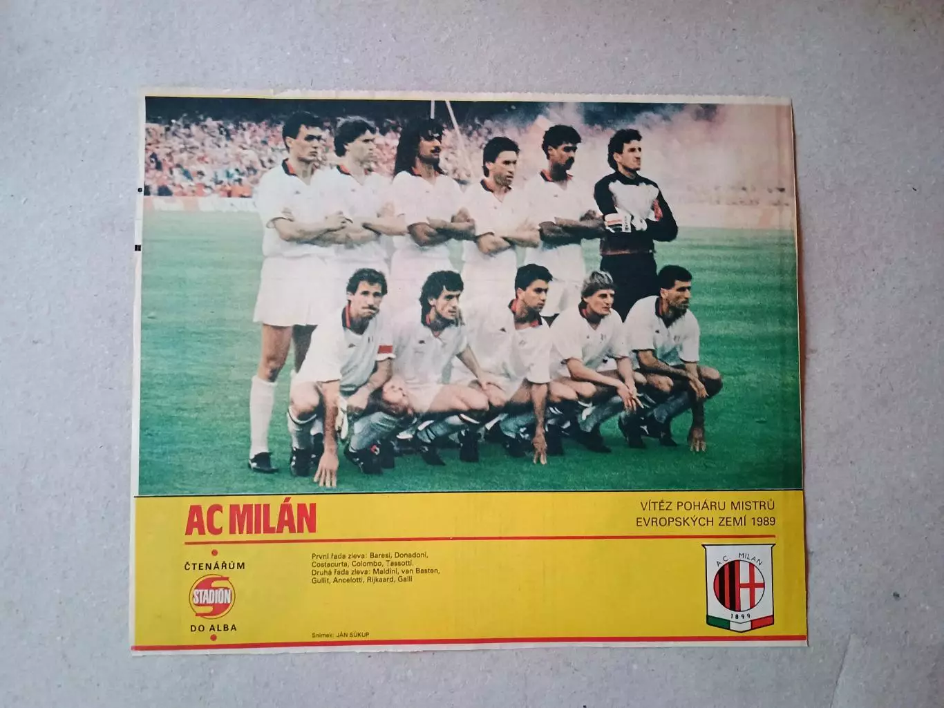 Плакат из журнала ,,Stadion- AC Milan 3