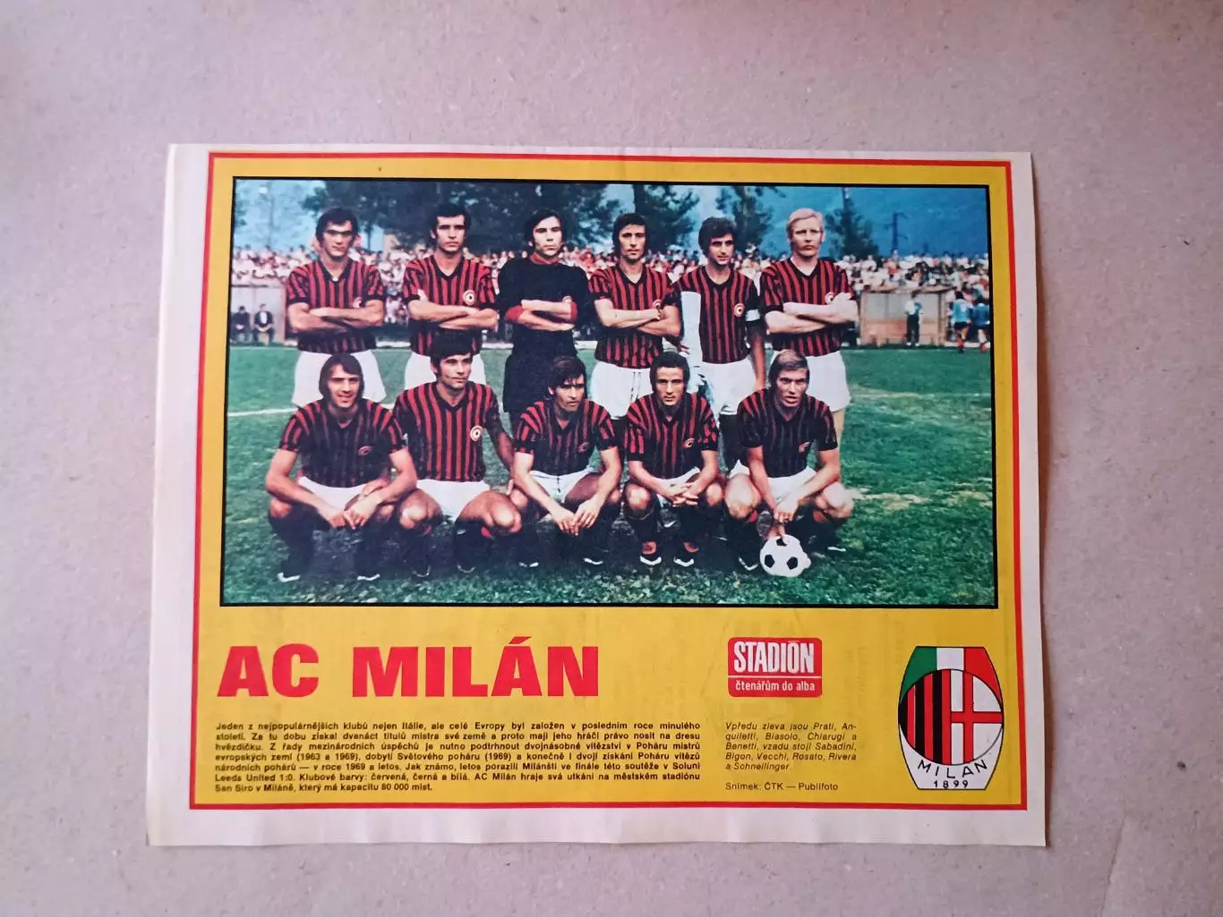 Плакат из журнала ,,Stadion- AC Milan 5
